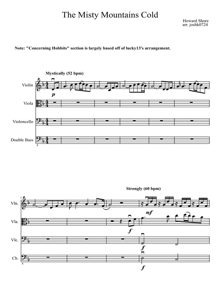 The Misty Mountains Cold Musical Compositions Continuous Pitch Instruments
