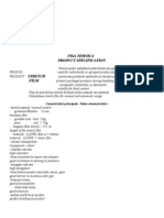 Fisa Tehnica Product Specification: Caracteristici Principale / Main Characteristics