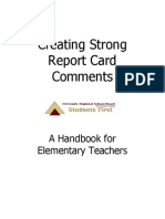 Creating Strong Report Card Comments - A Handbook for Elementary Teachers