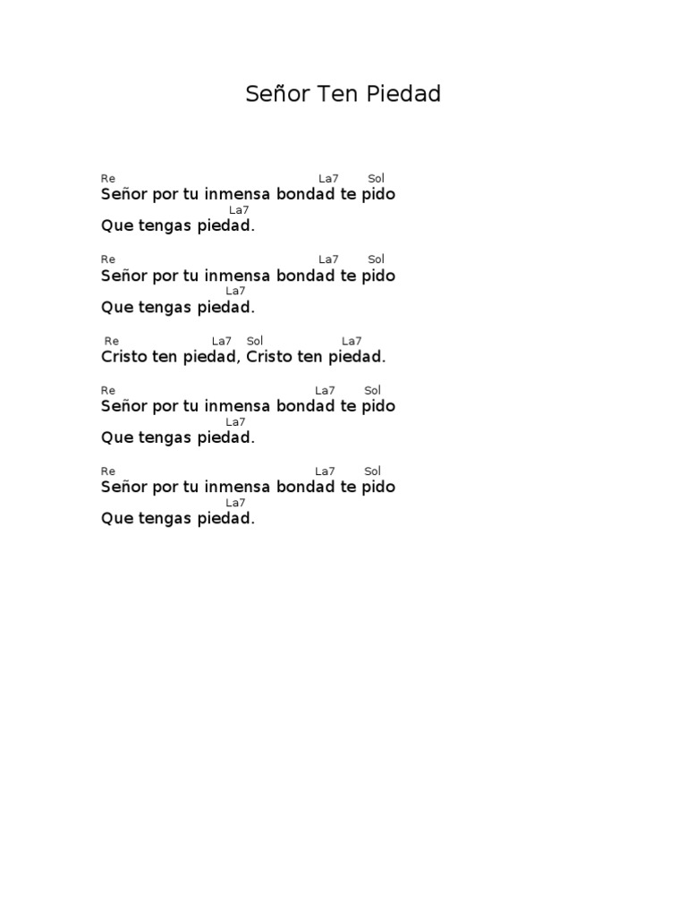 señor ten piedad(por tu inmensa bondad)