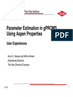 Parameter Estimation in gPROMS Using Aspen Properties: User Experiences