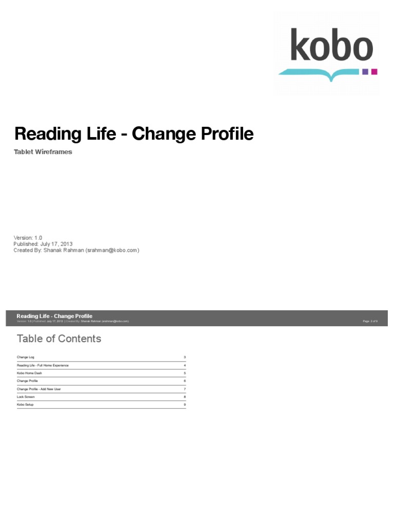 Kobo Reading Life User Profile Guide | PDF | Computing | Software