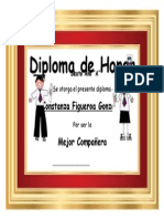 Diploma 2013 Mejor Compañero