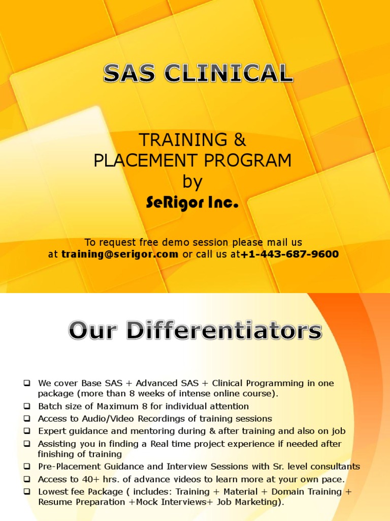 Sas Clinical Training And Placement Program Pdf Sas Software