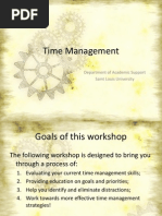 Time Management: Department of Academic Support Saint Louis University