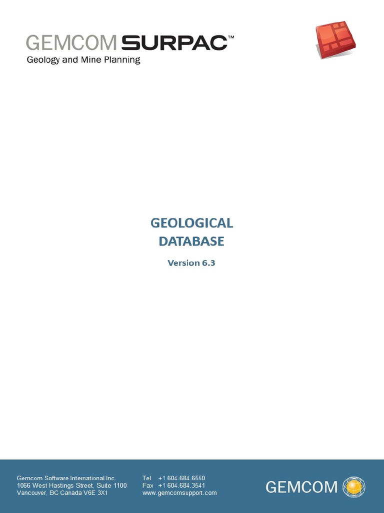 Surpac Geological Database Version 6.3 | PDF