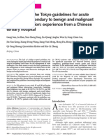 Verification of The Tokyo Guidelines For Acute Cholangitis Secondary To Benign and Malignant Biliary Obstruction: Experience From A Chinese Tertiary Hospital