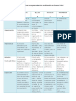 rbrica para evaluar una presentacin multimedia en power point