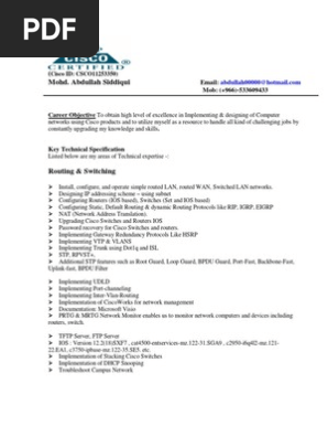 Network Engineer CV Resume