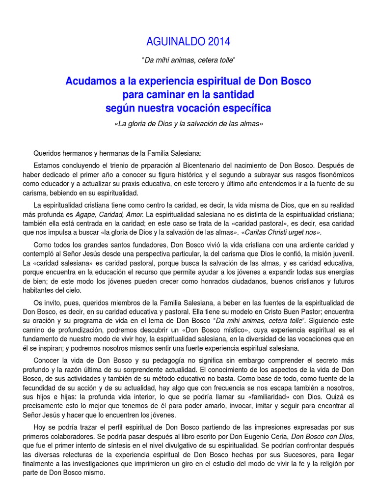 Aguinaldo 2014 | PDF | Amor | Salvación