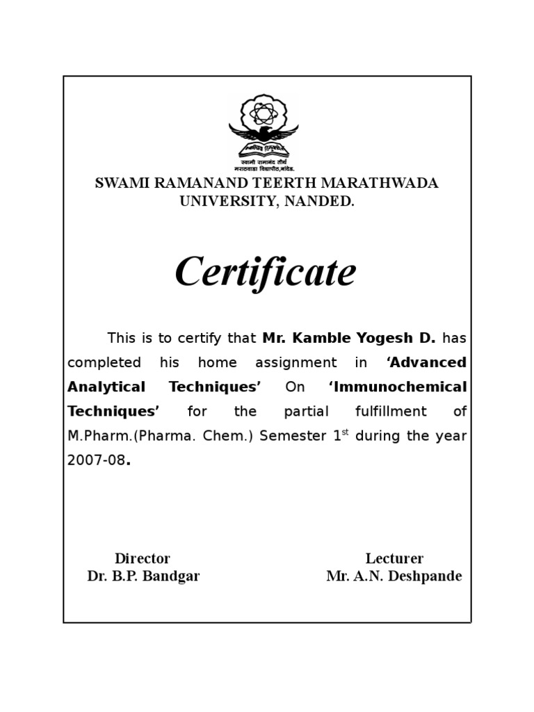 Second Certificate | PDF