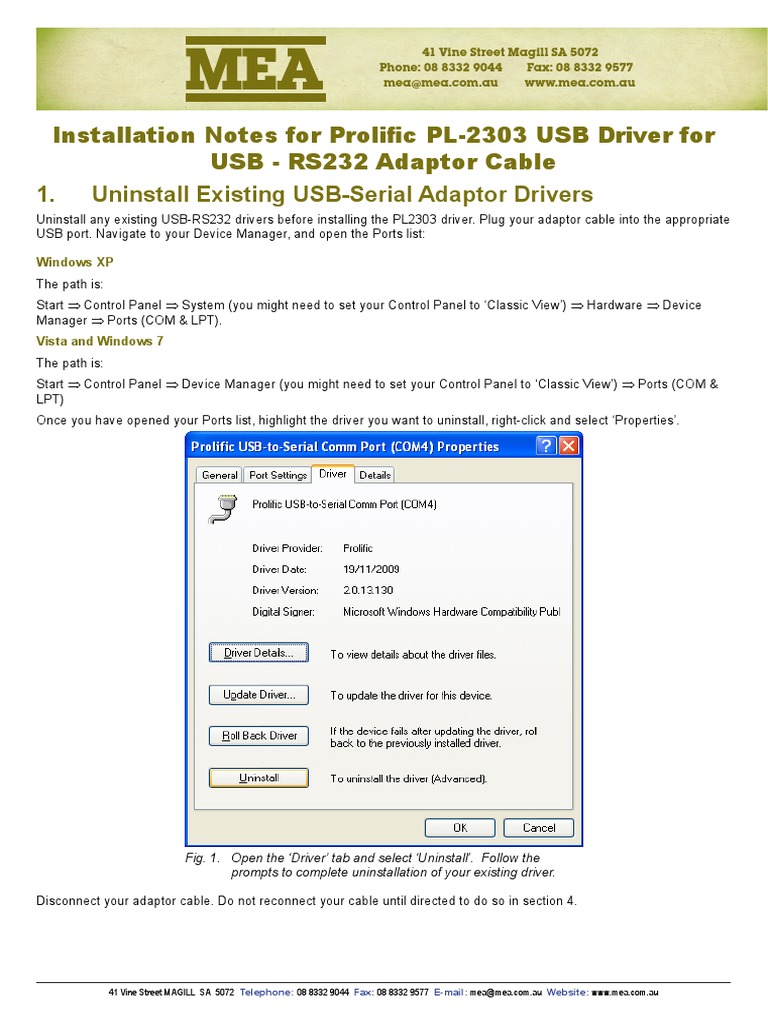 PL-2303 USB Driver Installation Guide | PDF | Device Driver | Usb