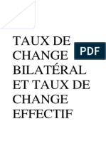 Taux de Change Bilatéral Et Taux de Change Effectif