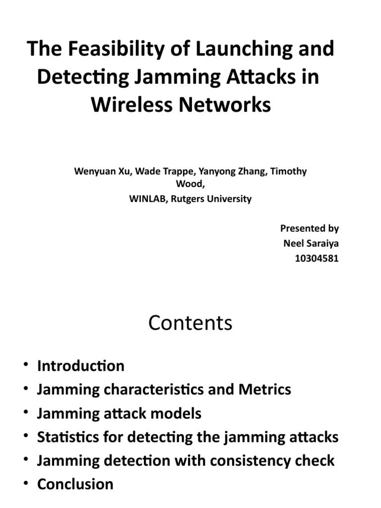 The Feasibility of Launching and Detecting Jamming Attacks PDF