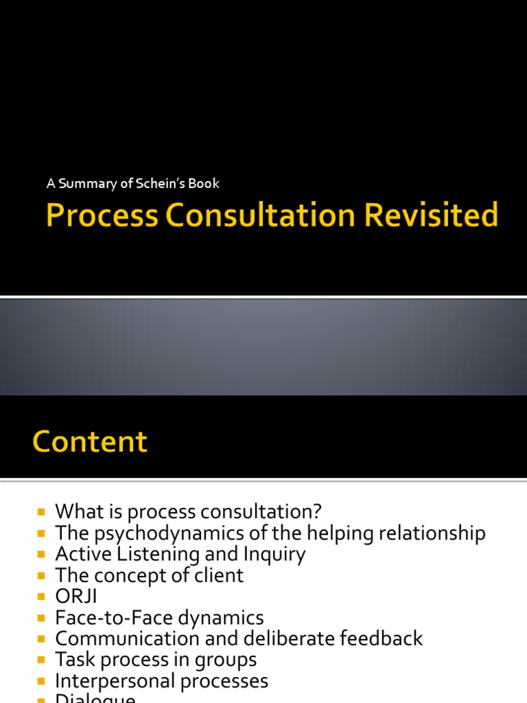 Process Consultation Revisited My Summary Pdf Interpersonal
