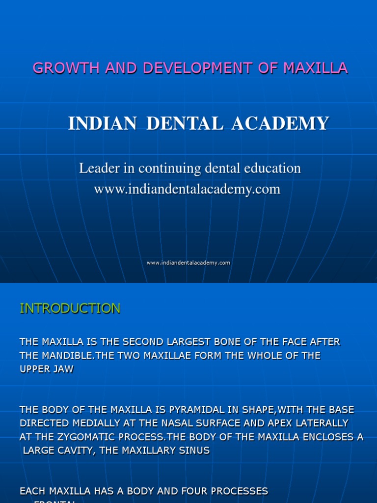 Maxilla Growth and Development Overview | PDF | Skull | Face