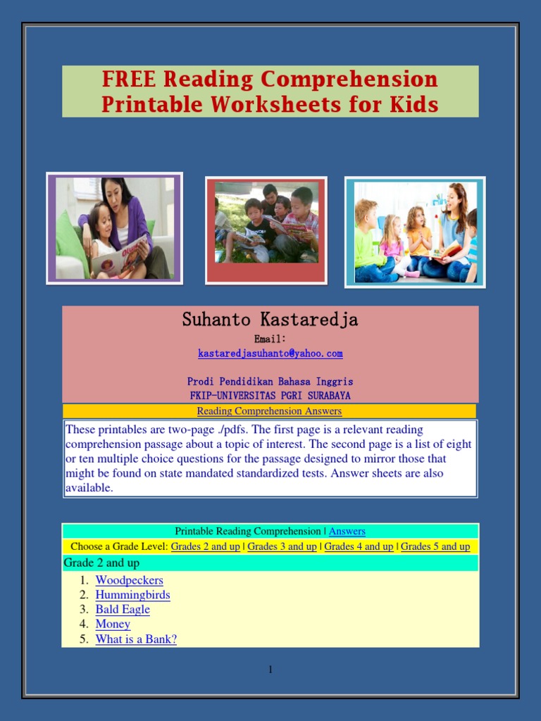FREE Reading Comprehension Printable Worksheets For Kids | PDF | Violence |  Unrest