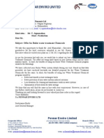 Offer For Boiler Treatment Chemicals DTD 23.06.2012