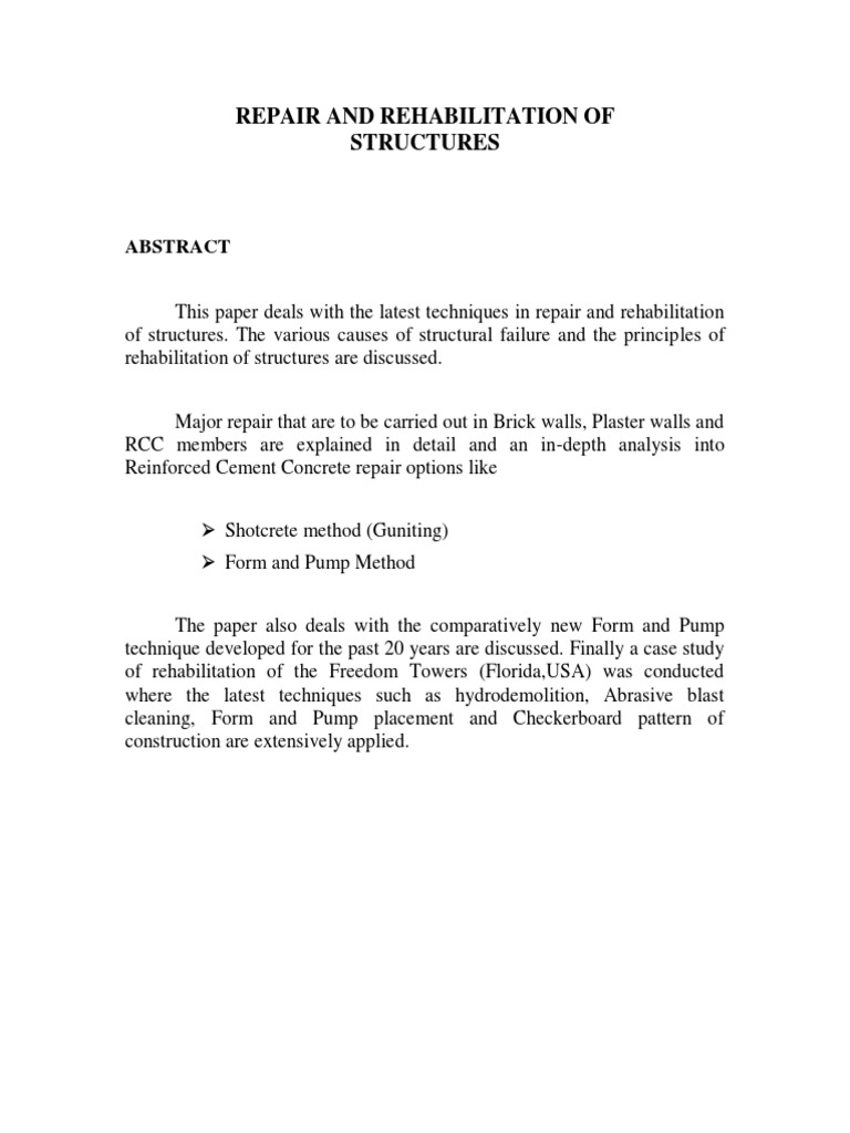 Techniques for Structural Rehabilitation | PDF | Concrete | Mortar ...