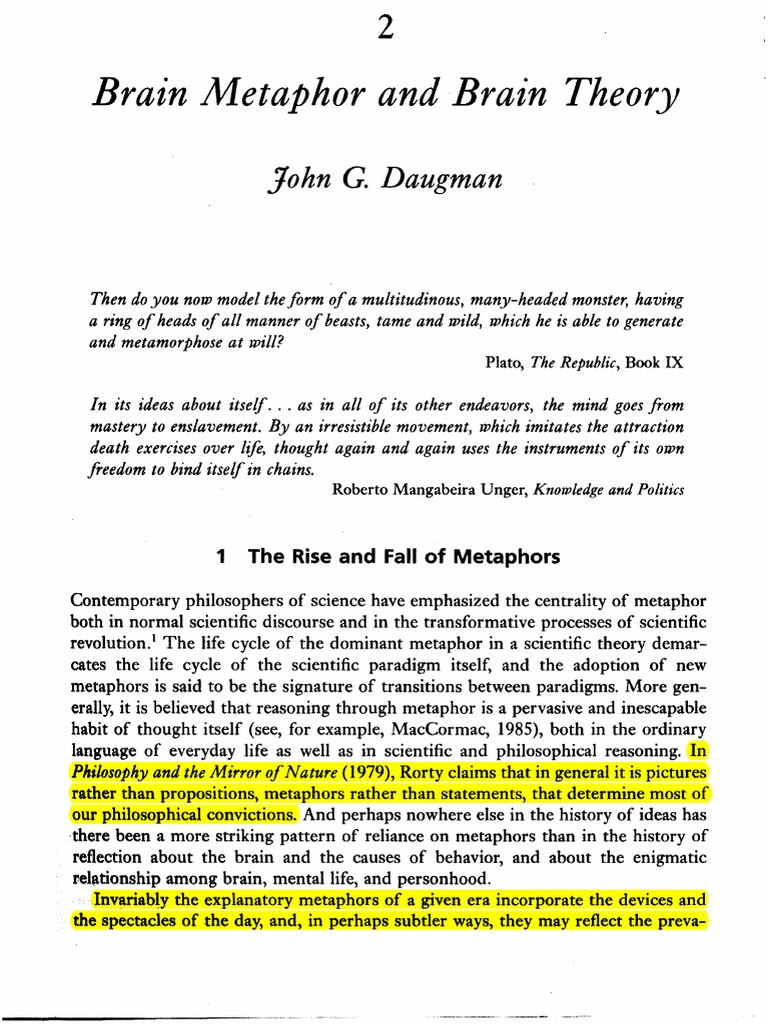 Brain Metaphors in Philosophy and Science | PDF | Artificial ...