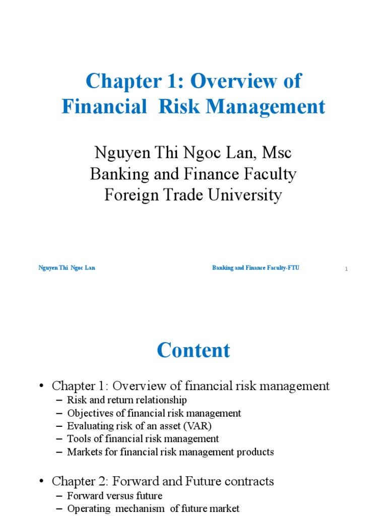 Financial Risk Management Overview | PDF | Futures Contract | Option ...
