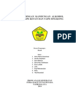 Perbandingan Kandungan Etanol Pada Tape Ketan Dan Tape Singkong