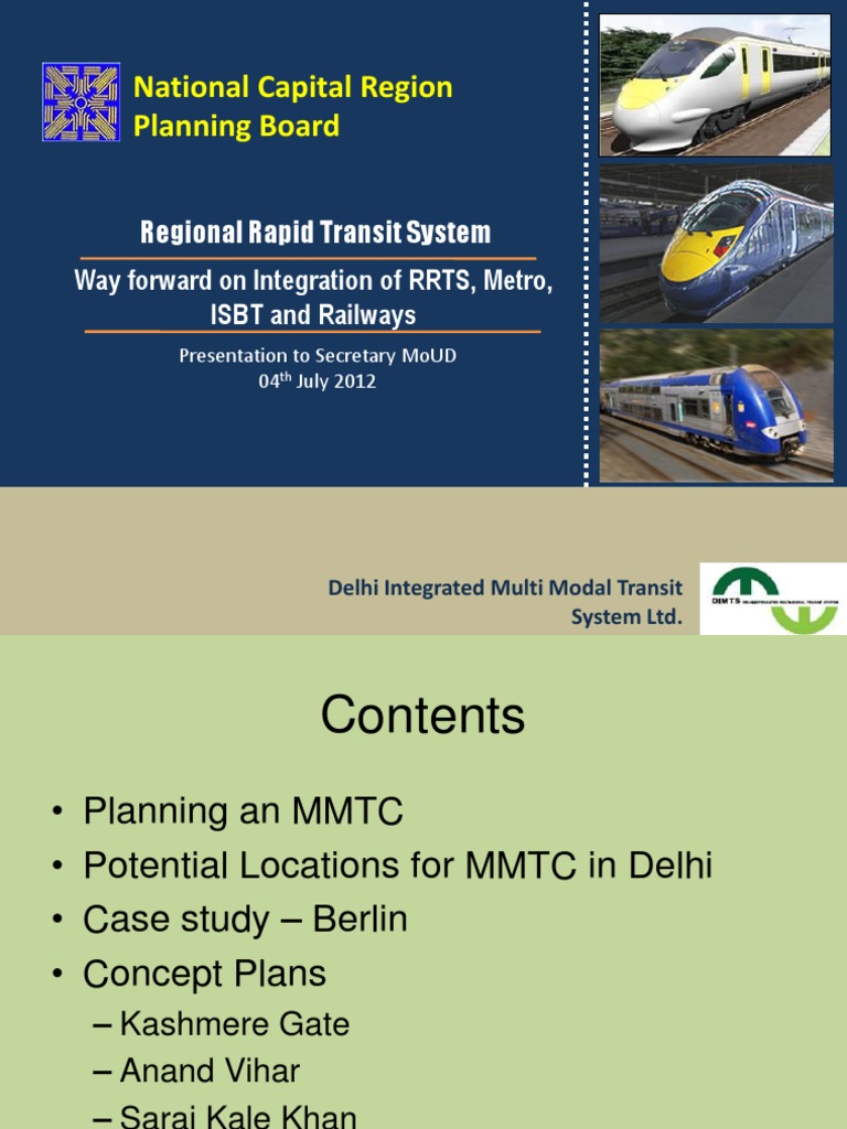 National Capital Region Planning Board Regional Rapid Transit System