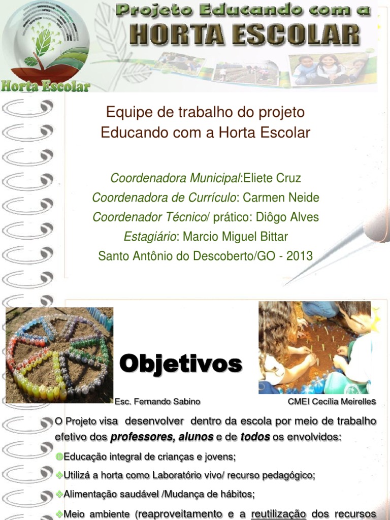 Projeto de Horta Escolar | PDF | Obesidade | Diabetes mellitus