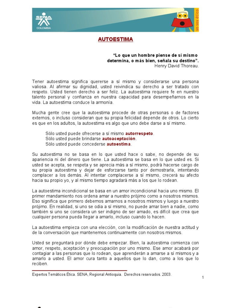 Claves para Fortalecer la Autoestima | PDF | Amor | Sicología