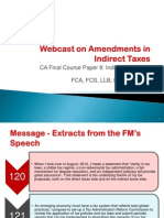 Webcast on Amendments in Indirect Taxes
