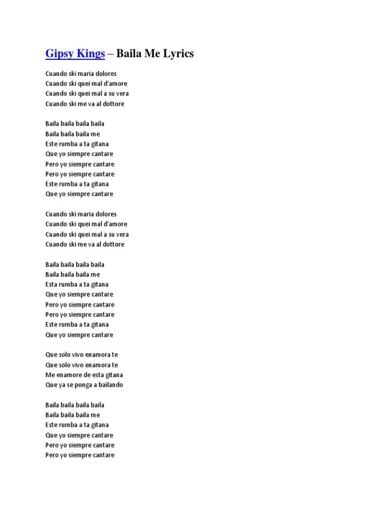 Gipsy Kings Pdf Individual Canciones Pop