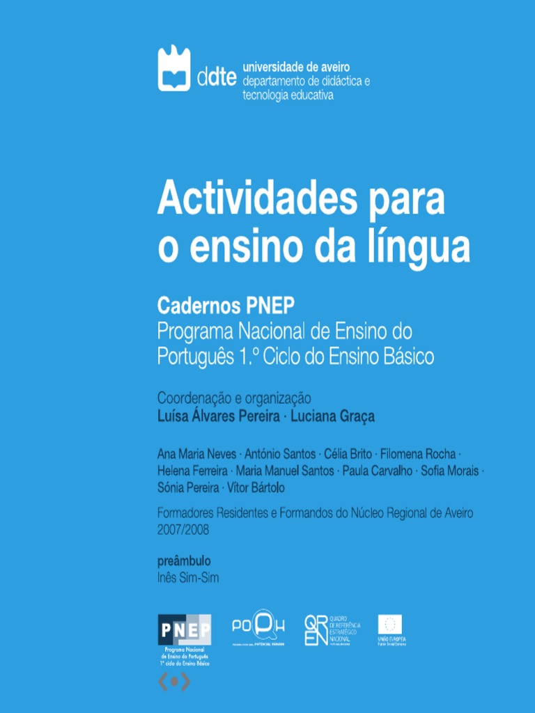 Atividades do PNEP para Ensino de Língua | PDF | Portugal | Aprendizado