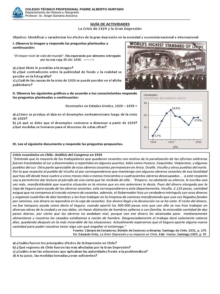 Efectos de la Gran Depresión en Chile | PDF | Gran depresion | Desempleo