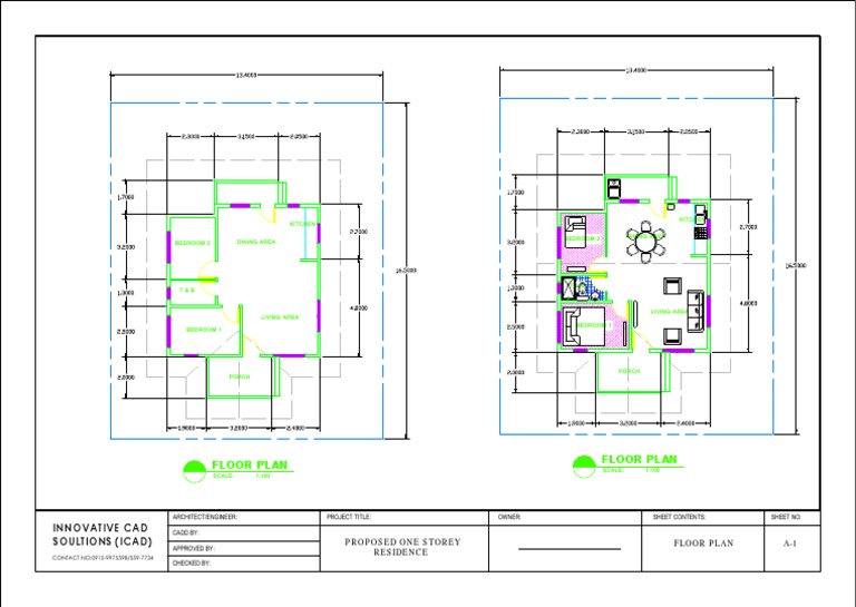 Proposed One Storey Residence Plan | PDF