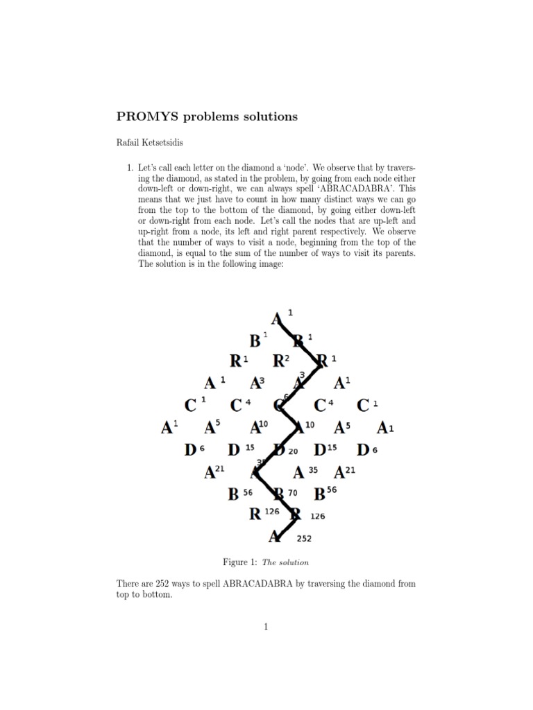 Solutions to PROMYS Problems | PDF | Combinatorics | Theoretical ...
