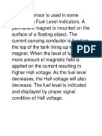 The Hall Sensor Is Used in Some Automotive Fuel Level Indicators
