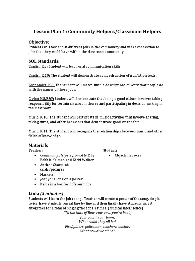 Lesson 1 | PDF | Classroom | Lesson Plan