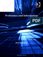 Dan Egonsson-Preference and Information (Ashgate New Critical Thinking in Philosophy-Lund Humphries Pub LTD (2007)