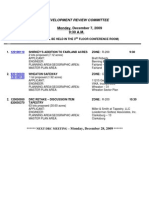 Development Review Committee: Monday, December 7, 2009 9:30 A.M