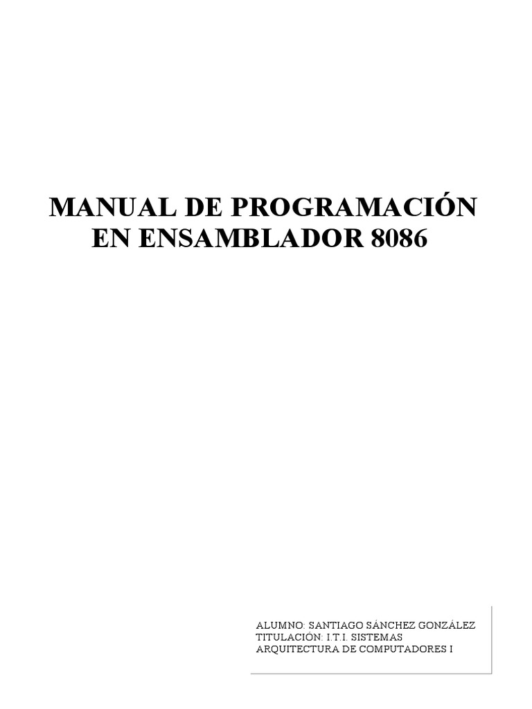 Manual Ensamblador UHU PDF | PDF | Lenguaje ensamblador | Programa de ...