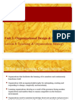 Unit 3: Organizational Design & Strategy: Lesson 8: Learning & Organization Strategy