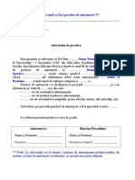 Adeverinta Practica Antrenorat