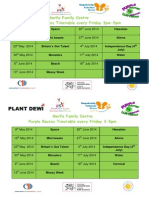 Morfa Family Centre Themed Timetable May-June 2014