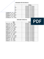 HORARIO Fin de Semana