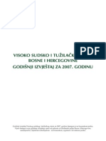 Izvještaj Visokog Sudskog I Tužilačkog Vijeća BiH Za 2007.