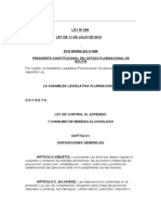 Ley 259 de Control al Expendio y Consumo de Bebidas Alcohólicas 