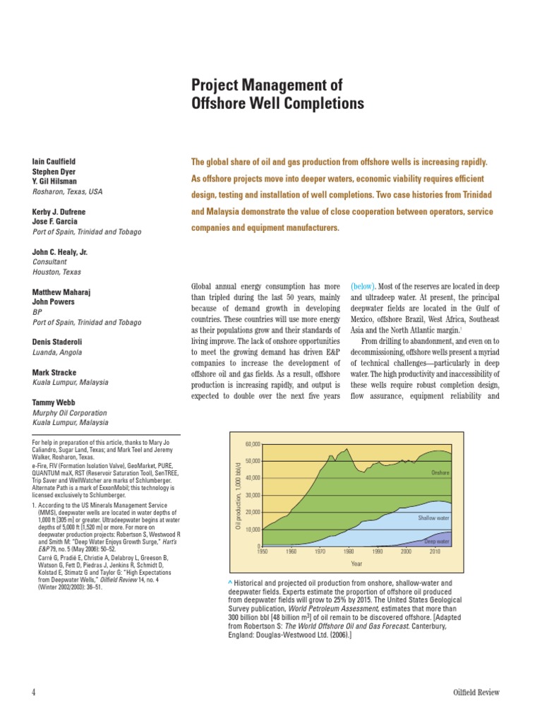 Offshore Well Completion Management | PDF | Casing (Borehole) | Fuel ...