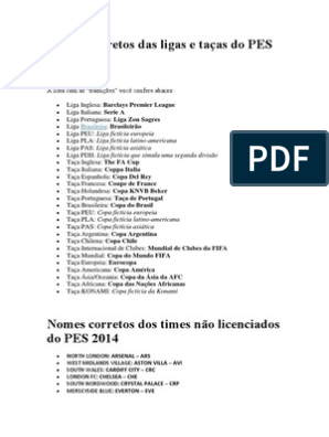 Tuto Pes 2014, PDF, Premier League (liga de futebol)