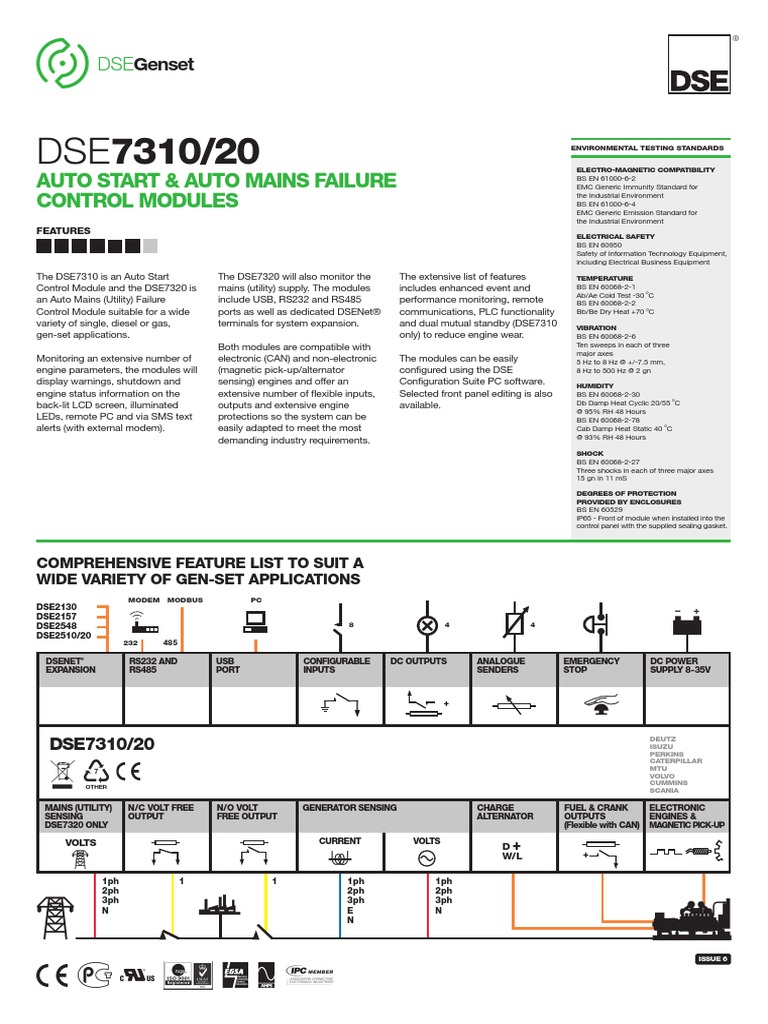 Dse7310 20 Data Sheet | PDF | Electromagnetic Compatibility | Personal ...