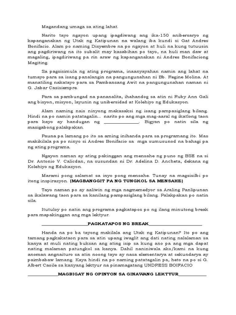 Script Sa Programa Ng Socsci Pdf